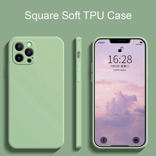 สําหรับ iPhone 7 8 6 6s Plus Se 2020 X สี่เหลี่ยม ซิลิโคน เคสนิ่ม เคลือบด้าน เคสป้องกันเลนส์ กันกระแทก ฝาหลัง