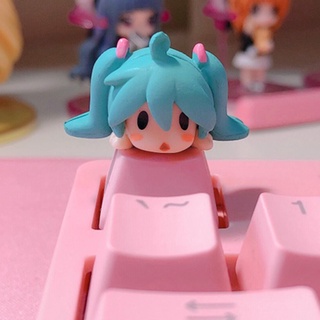 【หมวกแป้นพิมพ์】MIKU Keycap ปุ่มแป้นพิมพ์เชิงกล การ์ตูนสีชมพูสแควร์ สาวแมวการ์ตูนน่ารัก on Mechanical Keyboard  ABS Keycap DIY Handiwork Cartoon Pink Cat Customized Creativity Special Ecs R4 OEM Keycaps Cute Girl Gift