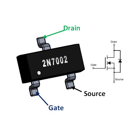 2N7002 N-channel Logic Level MOSFET(1ชิ้น)