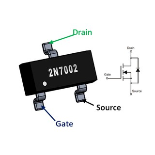 2N7002 N-channel Logic Level MOSFET(1ชิ้น)