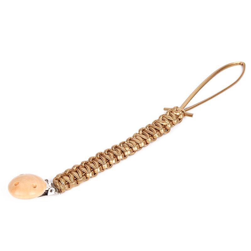 SOME Baby Teething Pacifier Chain Leather Woven Teether Soother Molar