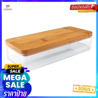 กล่องใสฝาไม้ STACKO MOKU BB01021 9x21x4.8 ซม.CLEAR BOX WITH WOODEN LID STACKO MOKU BB01021 9X21X4.8CM