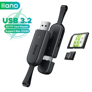 Llano เครื่องอ่านการ์ด USB 2.0 3.0 5Gbps SD TF Micro SD Mini 1024GB (อัพเกรด)