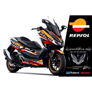 สติ๊กเกอร์แต่งลายรถ Honda Forza 350 ปี 2020 ลาย Repsol