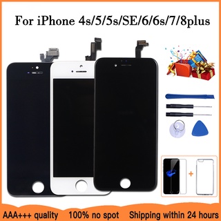 Aaa+++ หน้าจอสัมผัส LCD แบบเปลี่ยน สําหรับ iPhone 6 7 8 6S Plus 5 5C 5S SE