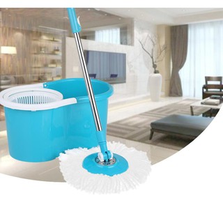 Spin MOP 360 ไม้ถูพื้น ผ้าไมโครไฟเบอร์พร้อมถังปั่นทำความสะอาด 360 องศา  พร้อมผ้าถูไมโครไฟเบอร์2 ผืน