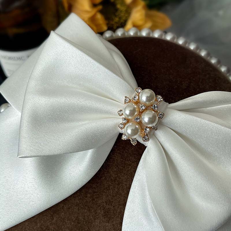 กิ๊บติดผม ผ้าซาติน ประดับโบว์ ขนาดใหญ่ แฮนด์เมด หรูหรา สไตล์เกาหลี สําหรับผู้หญิง - รูปที่ 5