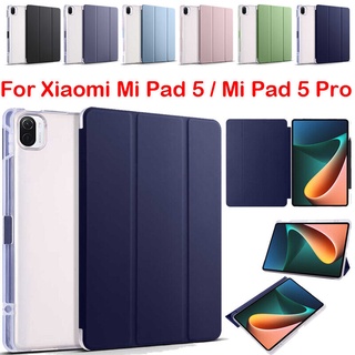 เคสโทรศัพท์มือถือหนัง ฝาพับอัจฉริยะ พร้อมช่องใส่บัตร ขาตั้งวาง สําหรับ Xiaomi Mi Pad 5 Xiaomi Mi Pad 5 Pro Xiaomi Mi Pad 5 Xiaomi Mi Pad 5 Pro