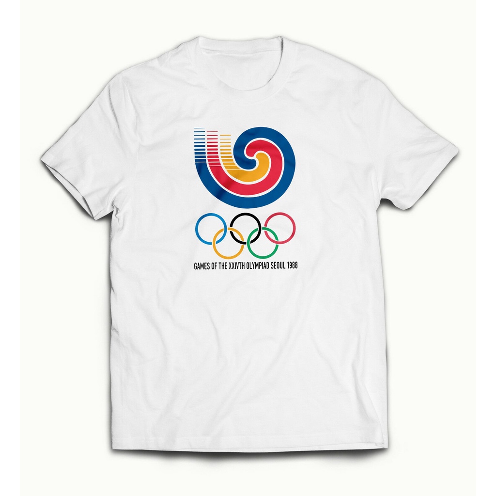 โตเกียวโอลิมปิก เสื้อยืดยอดนิยม Vintage Olympics Tshirt Tokyo 1964 Seoul 1988 Retro Sports Tshirt Tee Tokyo Olympics Spo