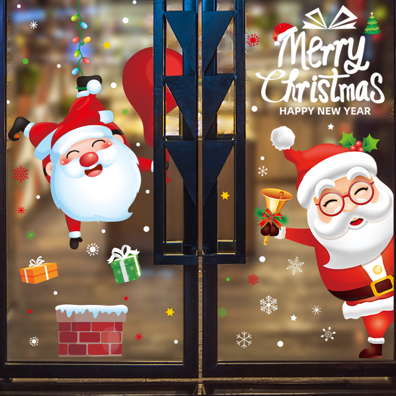 Christmas decorations glass stickers Santa window stickers window ...