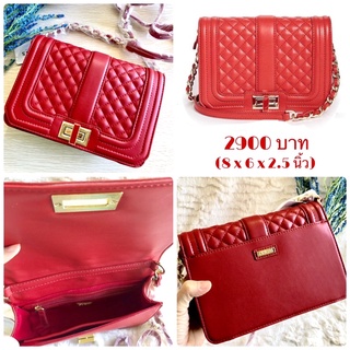 กระเป๋าสะพาย GUESS แท้ USA รุ่น KAYLEE QUILTED MINI CROSSBODY สีแดง