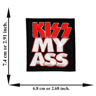 ตัดรีด ตัวรีดติดเสื้อ อาร์มปัก ติดเสื้อปัก ปักเสื้อ DIYลาย KISS MY ASS