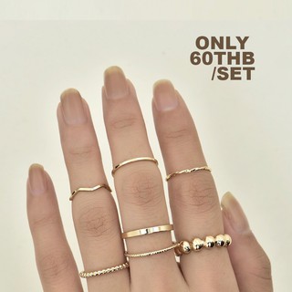 simple ring 7 pieces แหวนเซ็ตมินิมอล