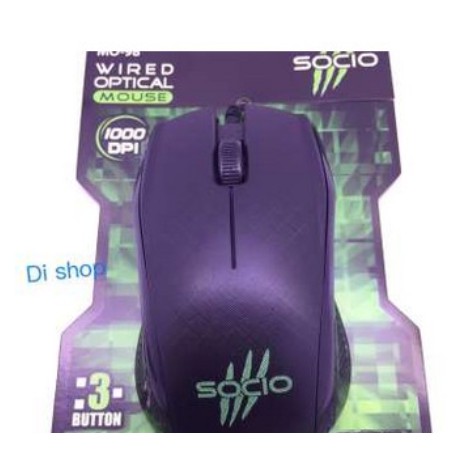Di shop Signo Socio เมาส์ ออพติคอม เกมมิ่ง Optical Mouse USB Mo-98 Black สีดำ
