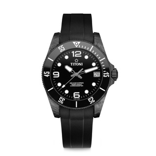 Titoni Luxury Gents Watch - Seascoper Carbon Tech Model: 83600 C-BK-256