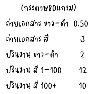 ปริ้นงาน ขาว-ดำ / สี ออนไลน์