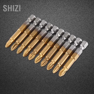 Shizi Ph2 ชุดไขควงป้องกันการลื่นไถล 1/4 นิ้ว Hex Shank 50 มม 10 ชิ้น