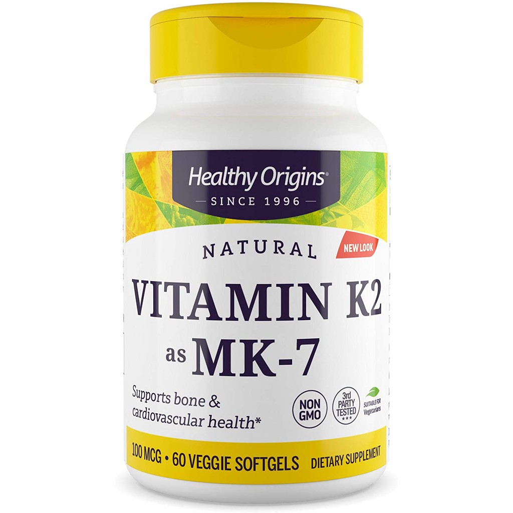 Healthy Origins Vitamin K2 as MK-7 100Mg บำรุงกระดูก ลดกระดูกพรุน และช่วยระะบบหลอดเลือด