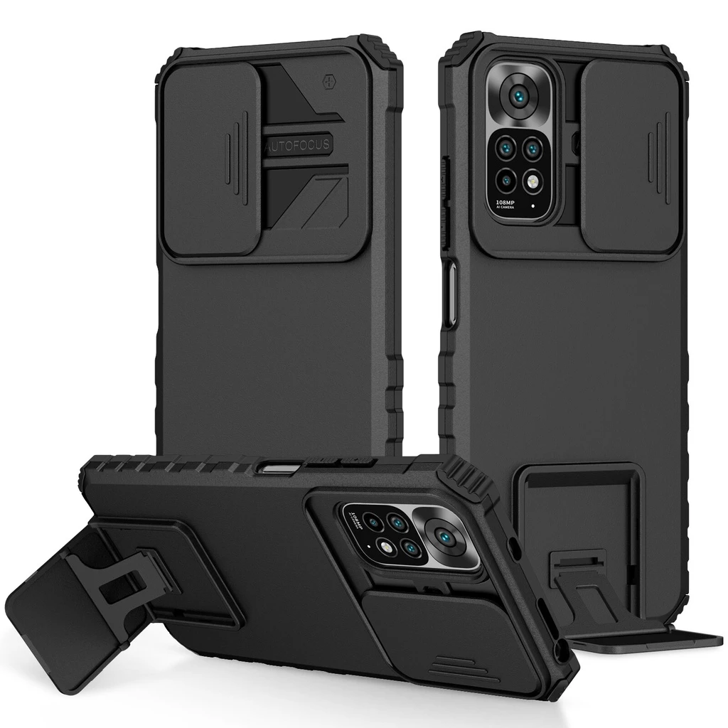 เคสสไลด์ปิดกล้อง สำหรับ Xiaomi Redmi 10 4G กันกระแทก มีขาตั้งในตัวตั้งได้ กันรอยกล้อง ปิดกล้อง Case TPU+PC