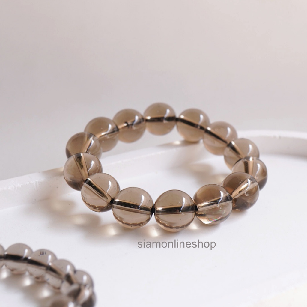 SMOKY QUARTZ หินสโมกกี้ควอตซ์ เลือกขนาดเม็ดหินได้ (4-12 มม.)หินแห่งอำนาจ และโชคดี สร้อยข้อมือหินแท้ by siamonlineshop