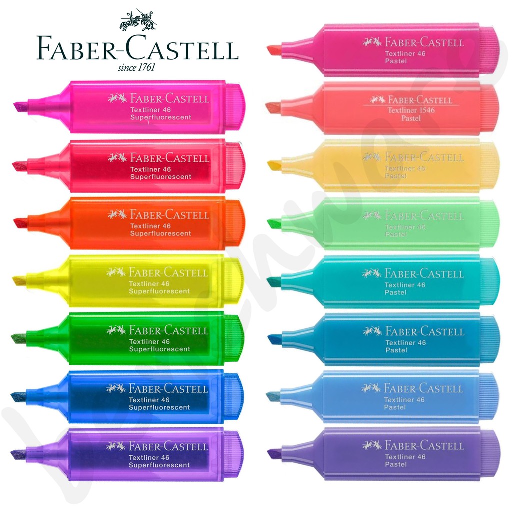 🌈 ปากกาไฮไลท์ เน้นข้อความ Faber-Castell 1ด้าม / ราคาส่ง 6 ด้ามขึ้นไป คละสีได้ เฟเบอร์คาสเทลล์ 1546