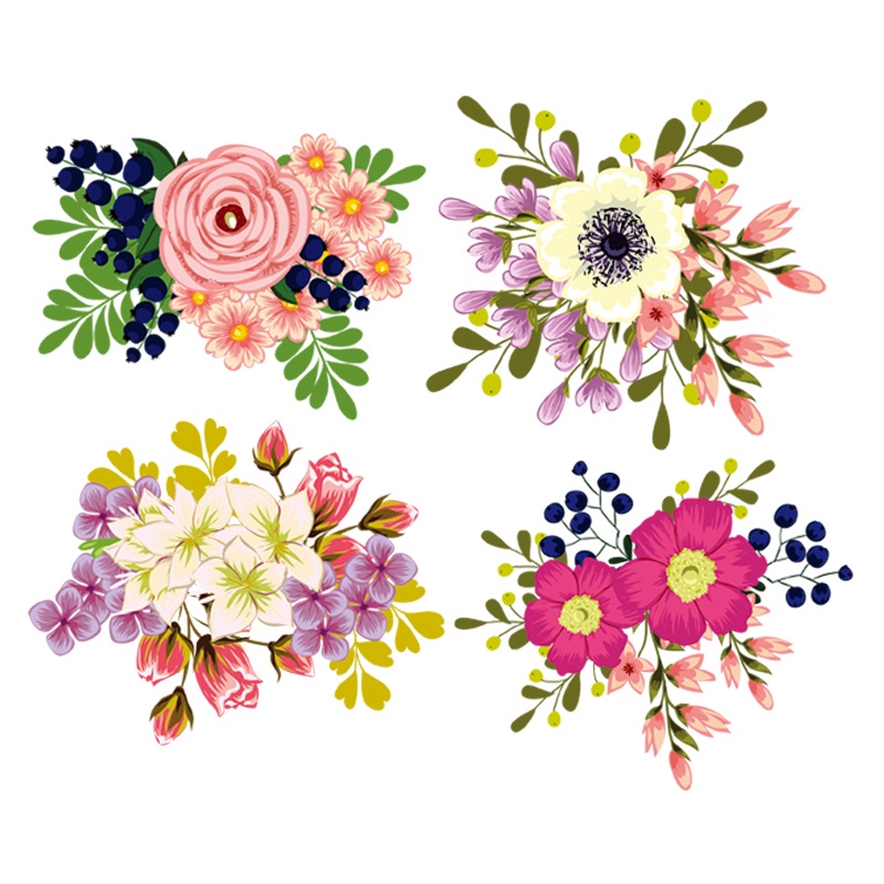 4 ชิ้น/เซ็ตดอกไม้แพทช์การออกแบบใหม่การถ่ายเทความร้อนล้างทําความสะอาดได้เสื้อผ้า ป้าย Deco อุปกรณ์เสริม Diy Iron-On Transfer