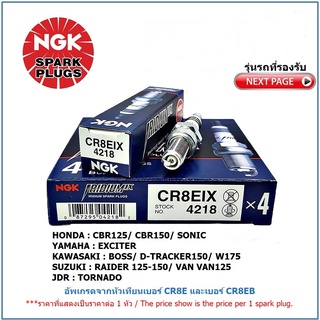 หัวเทียน NGK CR8EIX  IRIDIUM IX จำนวน 1 หัว สำหรับ CBR125/CBR150/SONIC/EXCITER/BOSS/D-TRACKER150/W175/RAIDER/VAN VAN….