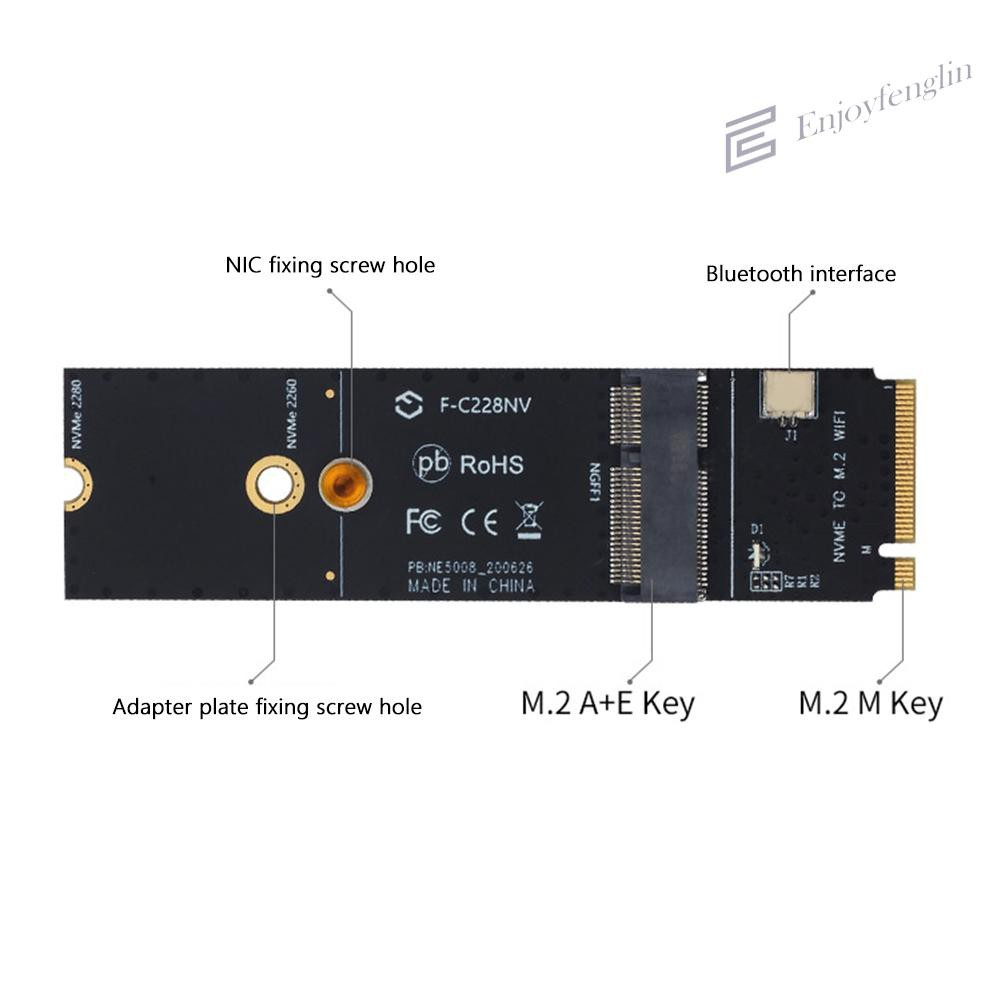 №➀（En） M.2 M Key to M2 A + E Key Slot PCIe Bluetooth WiFi Card Adapter for  AX200 9260AC TqzT | Shopee Thailand