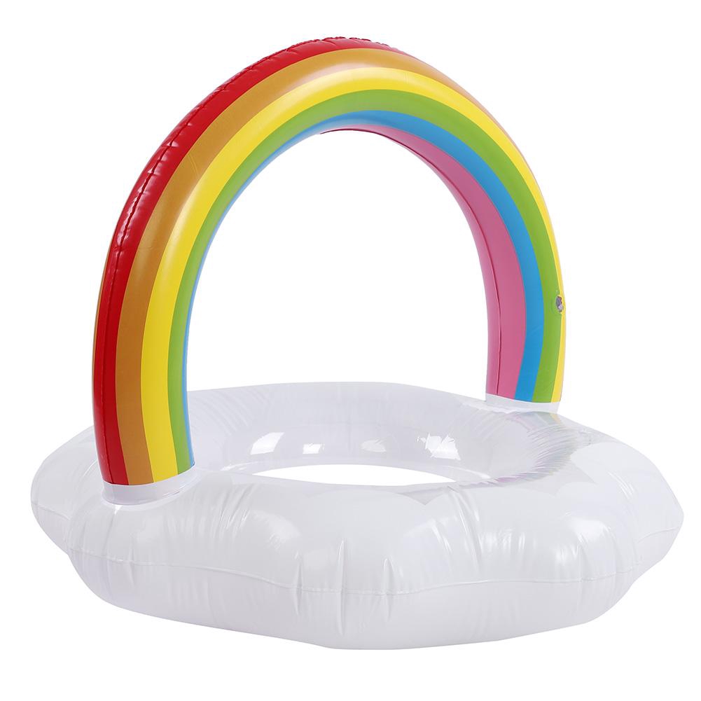 Swimming Raft Water Shape Ring Swim Cloud Pool Rainbow Inflatable Fun ...