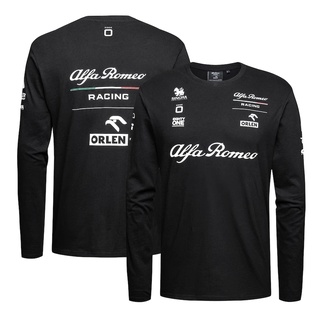 เสื้อยืดแขนยาว ลายทีมมาร์ติน Motorsport F1 GP สีดํา 2022