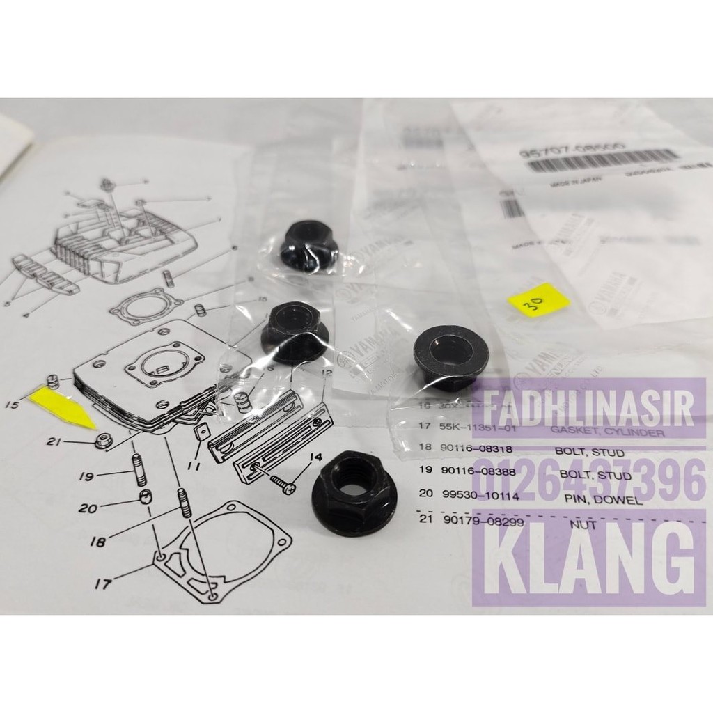 ชุดถั่ว BLOK CYLINDER RXZ 125Z 25ZR JAPAN RD250/350 125ZR 135LC (PRICE สําหรับ 4 ชิ้น)