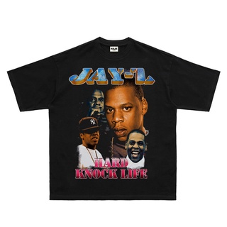 [100% Cotton] Jay-z เสื้อยืดลําลอง แขนสั้น พิมพ์ลาย สไตล์ฮิปฮอป วินเทจ ทรงหลวม