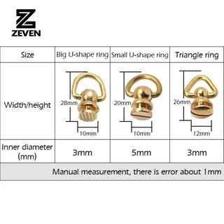 ลูกบอลทองเหลือง Chicago Stud Screw Rivets เล็บหมุนได้ D แหวนกระเป๋าสตางค์หัวเข็มขัด Handle Connector DIY อุปกรณ์เสริม