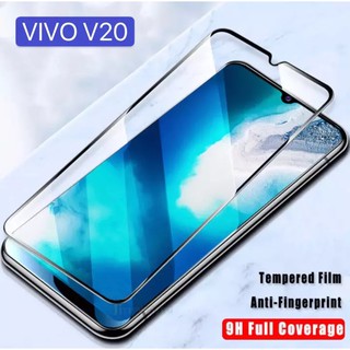 [ส่งจาทไทย] ฟิล์มกระจกนิรภัย เต็มจอ Vivo V20 ฟิล์มขอบดำ ฟิล์มกันกระแทก Tempered Glass