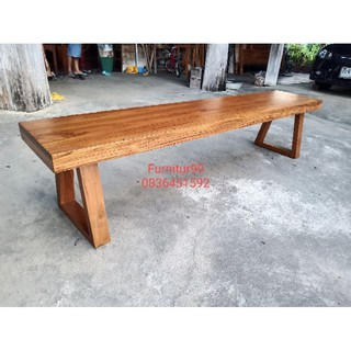 furnitur99ม้านั่งยาว2ม.หนา1"(35*200*45cm.)ไม้สักทอง สวยงามทนทานใช้งานได้หลายสิบปี