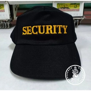 หมวกแก๊ป Security สีดำ