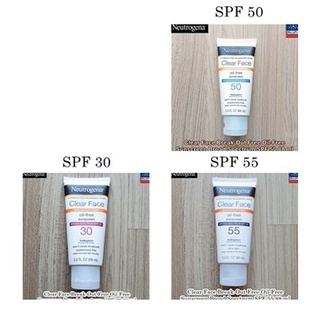 Neutrogena® Clear Face Break-Out Free Oil-Free Sunscreen Broad Spectrum SPF 50, 88 ml นูโทรจีนา ครีมกันแดด สูตรออยล์ฟรี