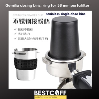 Gemilai dosing bin, dosing ring, anti-fly, coffee powder receiver for 51,58 mm portafilter