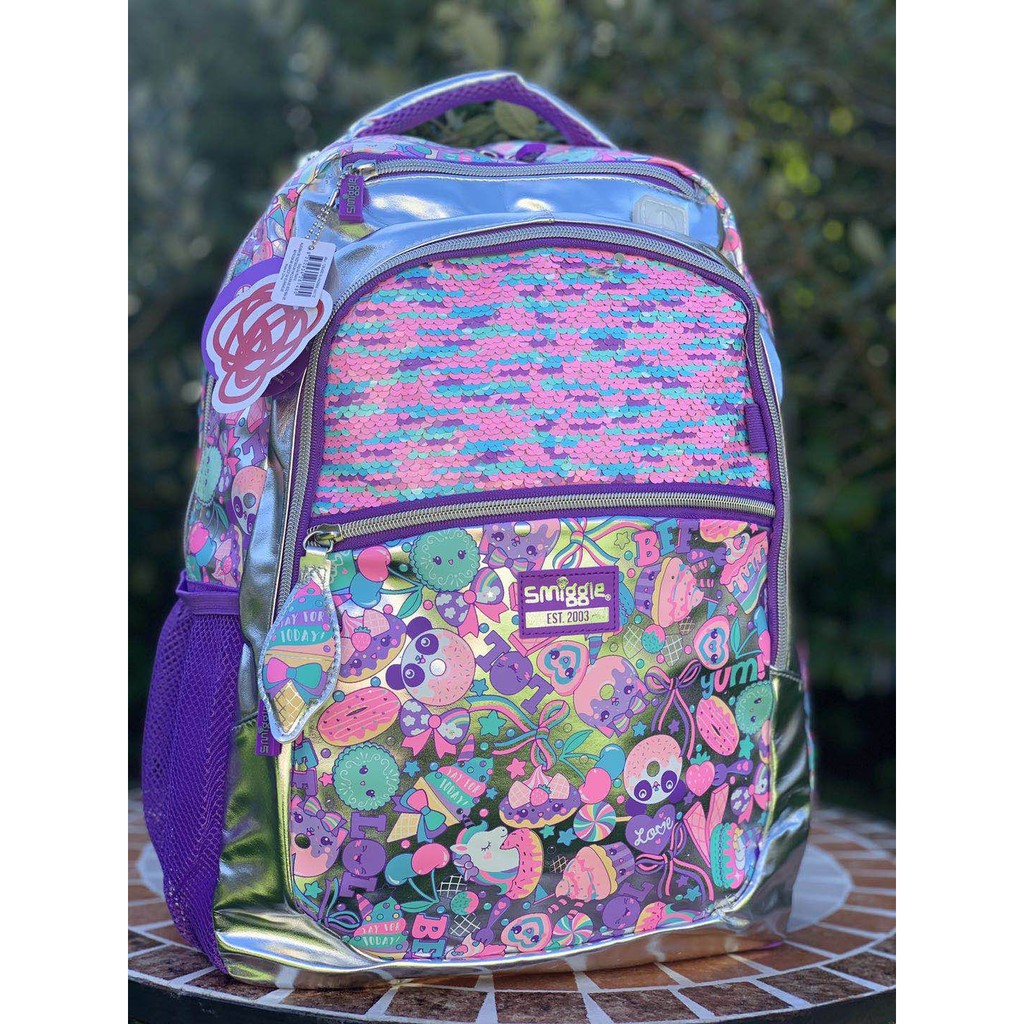 Smiggle กระเป๋าเป้สะพายหลัง กระเป๋านักเรียน ขนาดใหญ่ สําหรับเด็กประถม