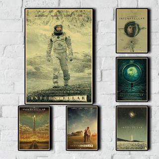 โปสเตอร์ภาพยนตร์ Interstellar สไตล์วินเทจ ย้อนยุค คุณภาพสูง สําหรับตกแต่งผนังบ้าน บาร์ ห้องนั่งเล่น