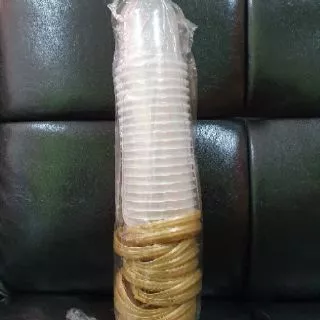 ถ้วยเต้าหู้ เต้าฮวย นมสด รุ่นใหม่ ทรงแคปซูล(20ใบ) (ฝาสีทอง) ขนาด6ออนซ์ ใส่เต้าหู้นมสด ฟรุตสลัด แพคละ20ใบคู่ฝา