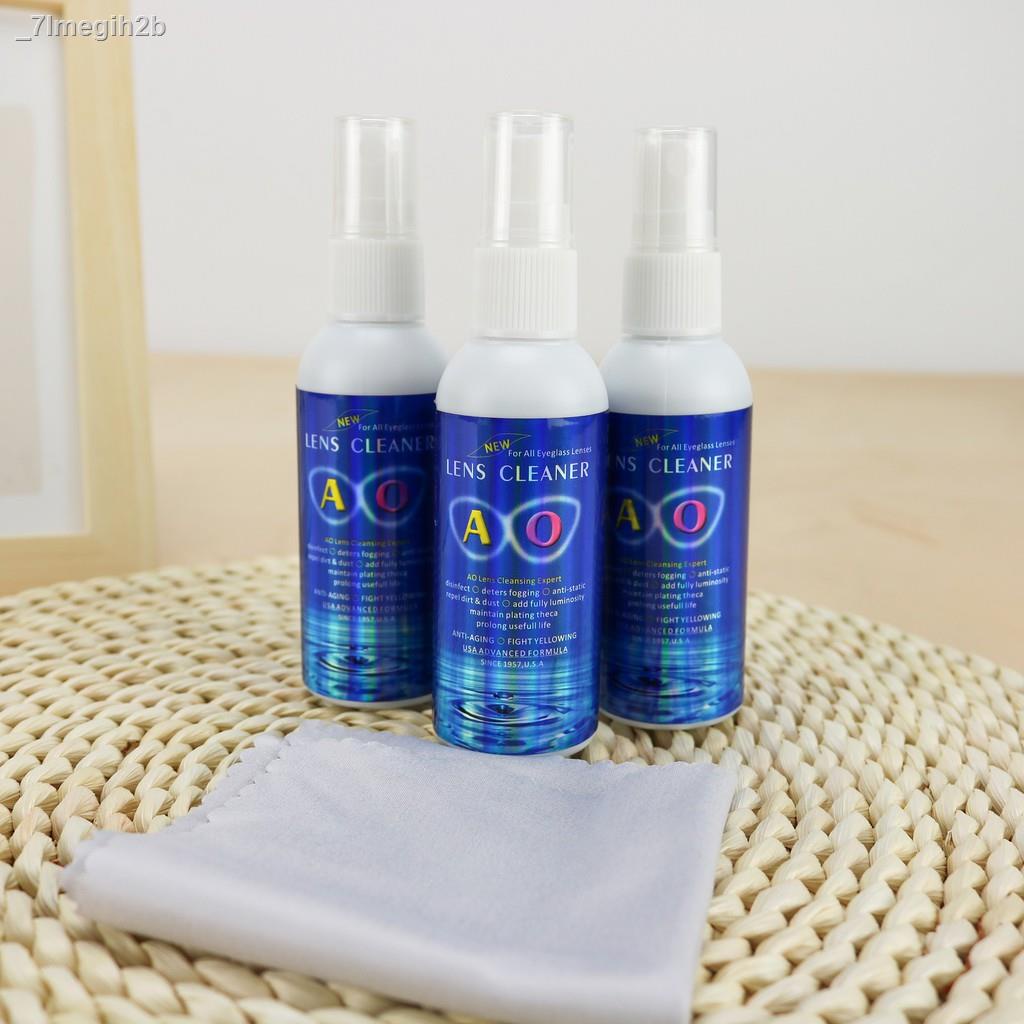 ของแท้ น้ำยาเช็ดเลนส์ (แถมผ้าเช็ดเลนส์ฟรี1ผืน) น้ำยาเช็ดแว่น AO lens