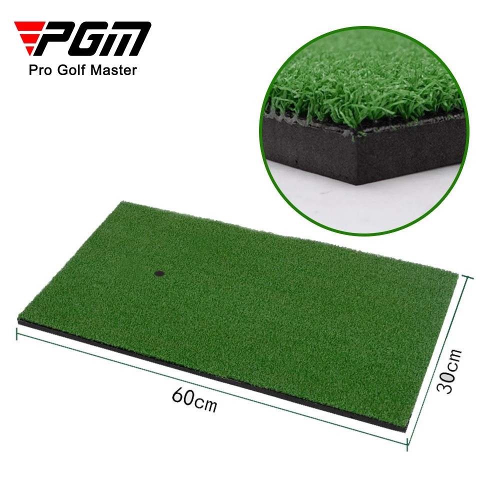 Pgm แผ่นยางรองลูกกอล์ฟ สีเขียว สําหรับฝึกตีกอล์ฟในร่ม DJD003 golf mat ลูกกอล์ฟ golf practice