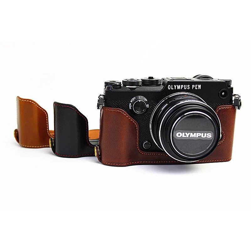 เคสกระเป๋าใส่กล้อง หนัง Pu สําหรับ Olympus PEN-F EM5II EM10 OM-D E-M5III E-M10 Mark II III IV E-PL10 E-PL9 E-PL8 E-PL7