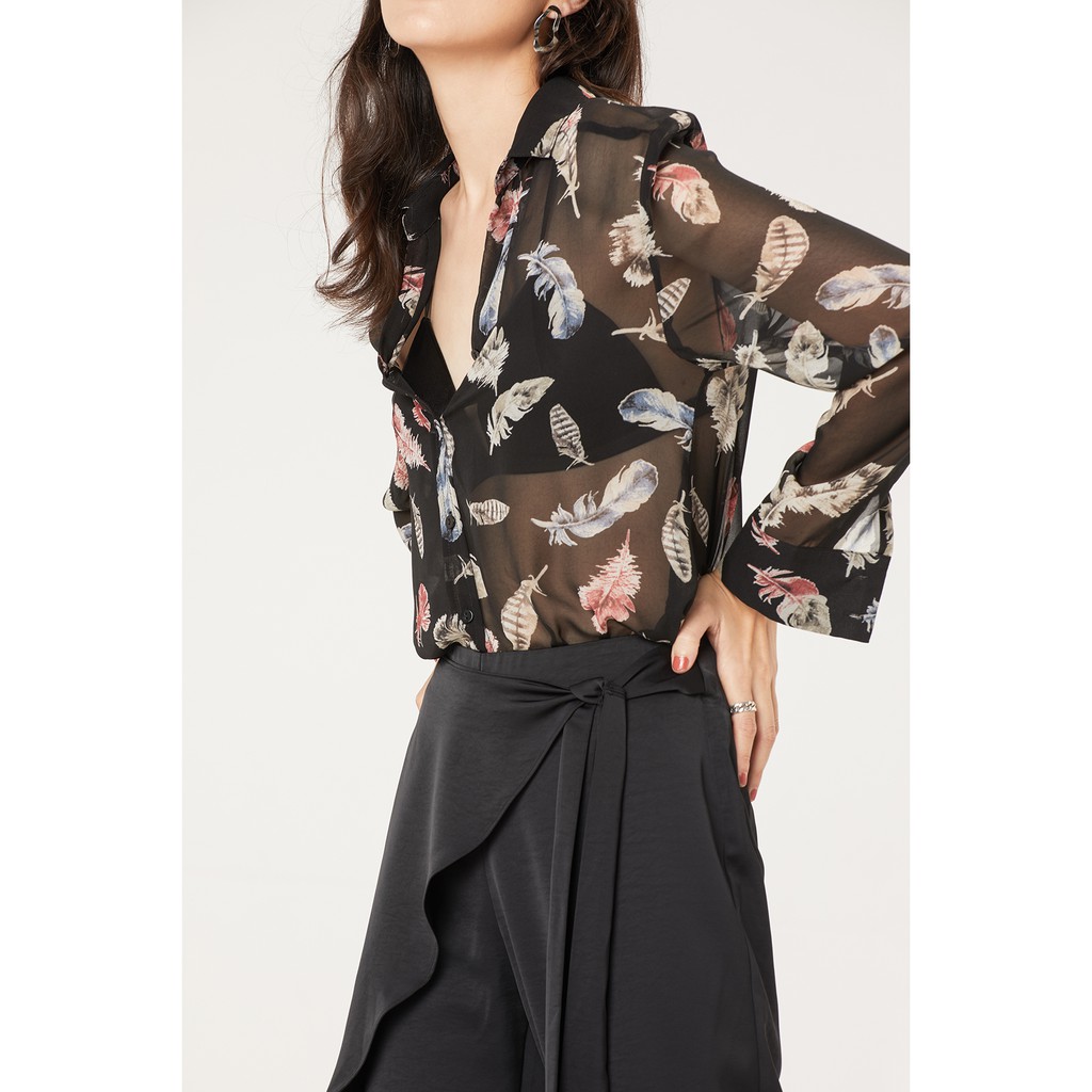 Hamburger Studio เสื้อเชิ้ต Iris See-through Shirt (K0991)