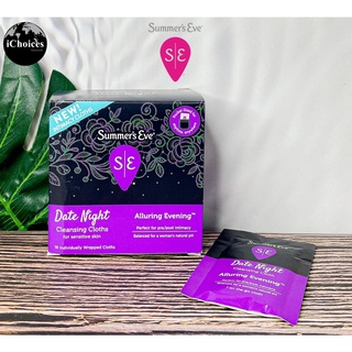 [Summers Eve] Date Night Cleansing Cloths For Sensitive Skin, Alluring Evening, 16 Count แผ่นทำความสะอาดจุดซ่อนเร้น