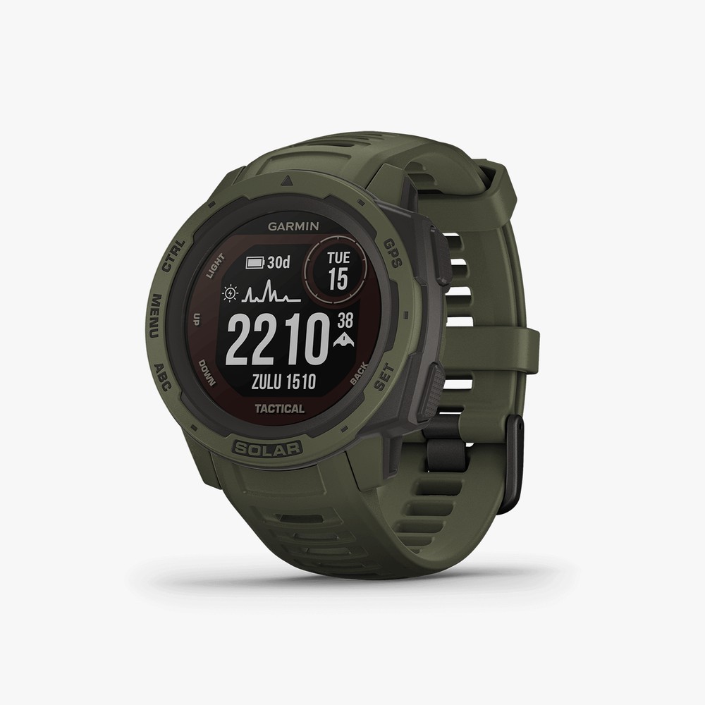 Garmin นาฬิกาข้อมือ Instinct Solar, Tactical Edition, GPS Watch, Moss, SEA รุ่น 010-02293-49