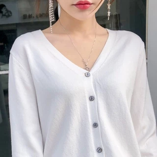 Gakki เสื้อคลุมแขนยาว ไหมพรมสไตล์เกาหลี ผ้านิ่มใส่สบาย ฟรีไซส์ สีพื้นพร้อมส่ง 173#