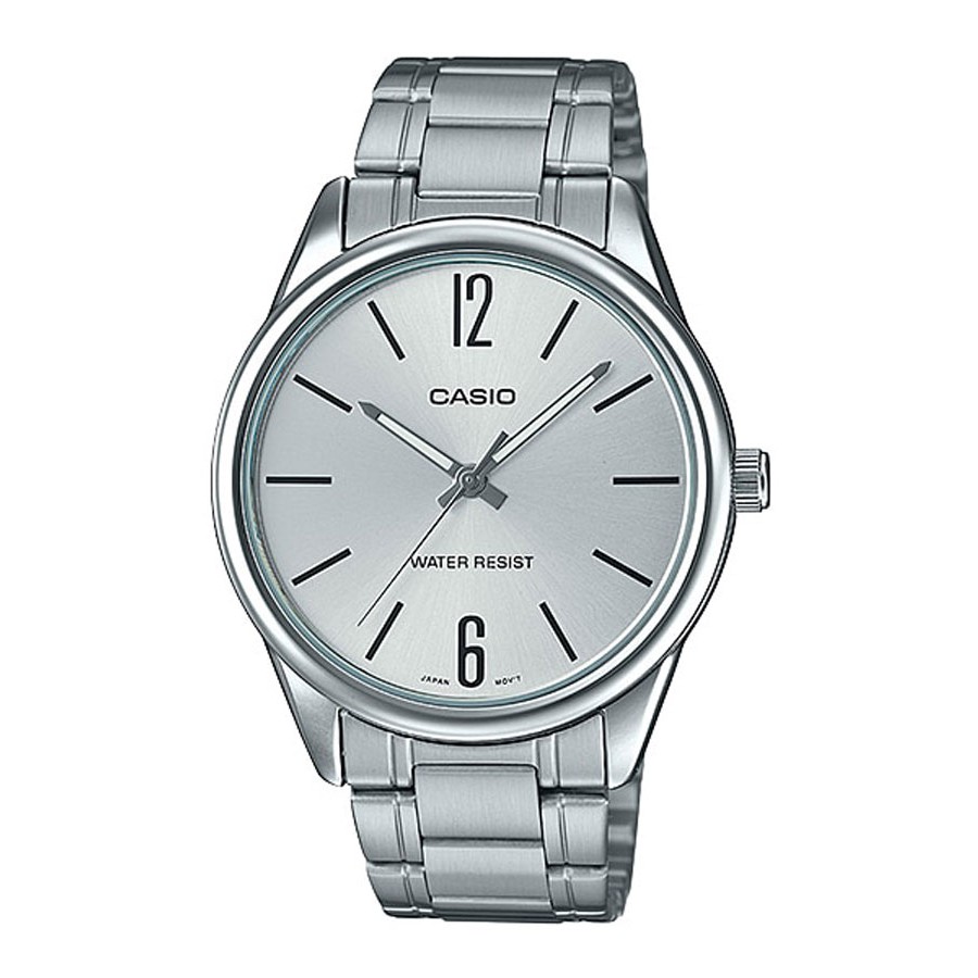 Casio Standard นาฬิกาข้อมือผู้ชาย สายสแตนเลส รุ่น MTP-V004,MTP-V004D,MTP-V004D-7B2 - สีเงิน