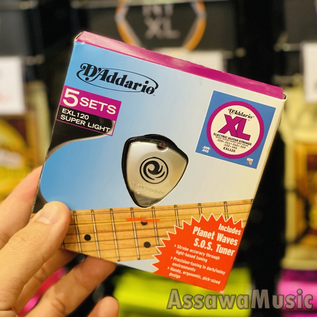 ของแท้ ⭐️ แพ็ค5 ฟรี Tuner สาย EXL120 ( 5 ชุด )  สายกีต้าร์ EXL - 120 D'Addario สายกีต้าร์ไฟฟ้า .009-